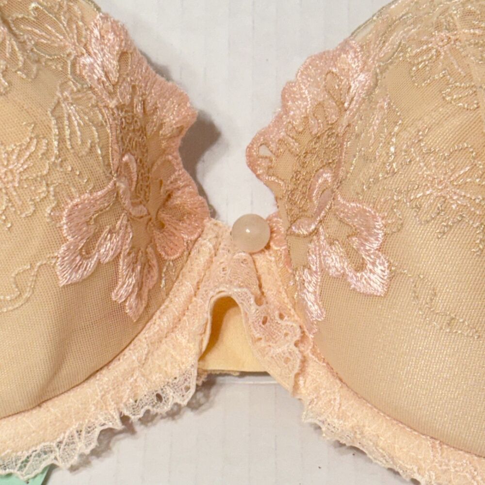 LISE CHARMEL Push Up Bra 38C Nude Pink Underwire Padded AC3503 Lace Embroidered - Picture 3 of 10